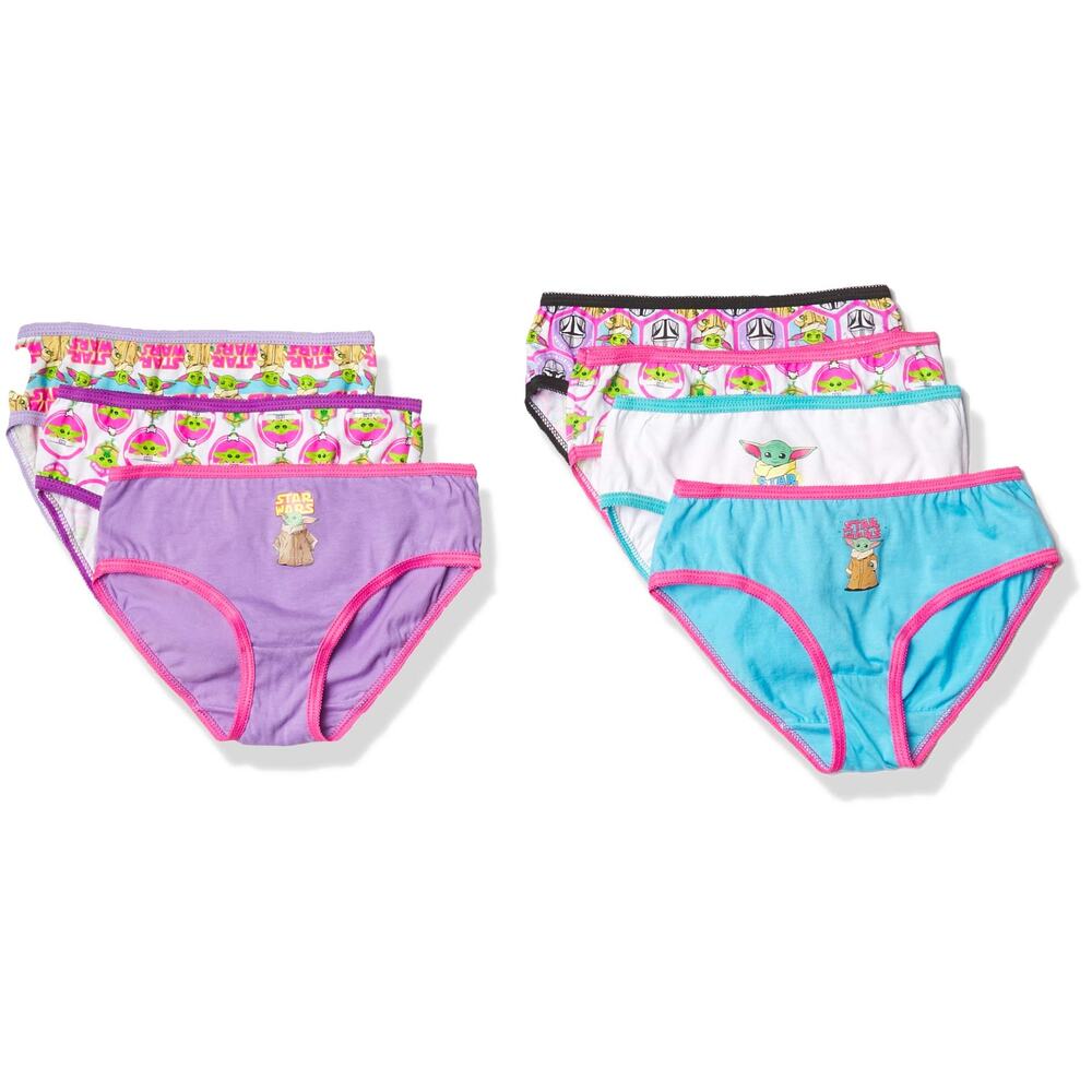 STAR WARS Baby Yoda Mandalorian Girls' 100% Cotton Underwear  7-Pack Size 4